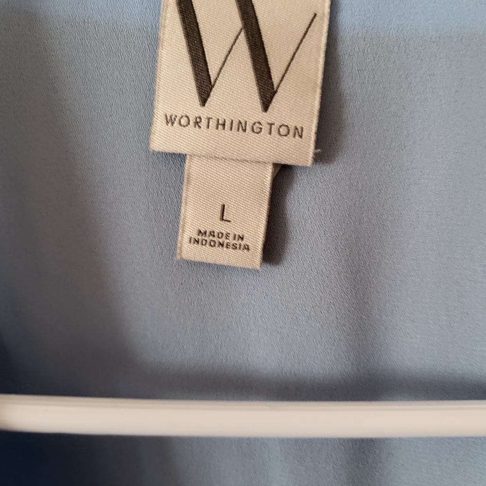 Worthington Light Blue Button-Up Blouse - Picture 6 of 6